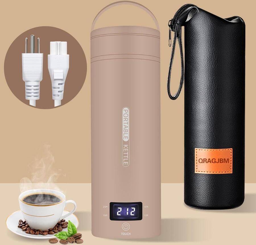 Draagbare Waterkoker Reis Theepot Reizen & Zaken 4 Temperatuurregelingen 22H cm Kaki