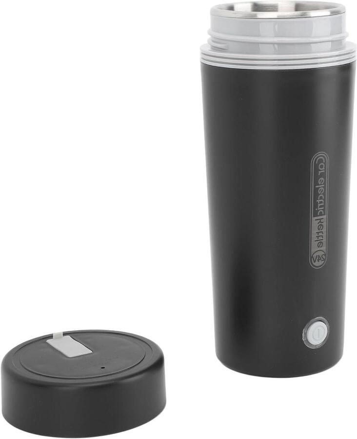 Draagbare Waterkoker Reis Waterkoker Onderweg Water Koken Anti-droog Brandwondenbescherming 350 ml Zwart