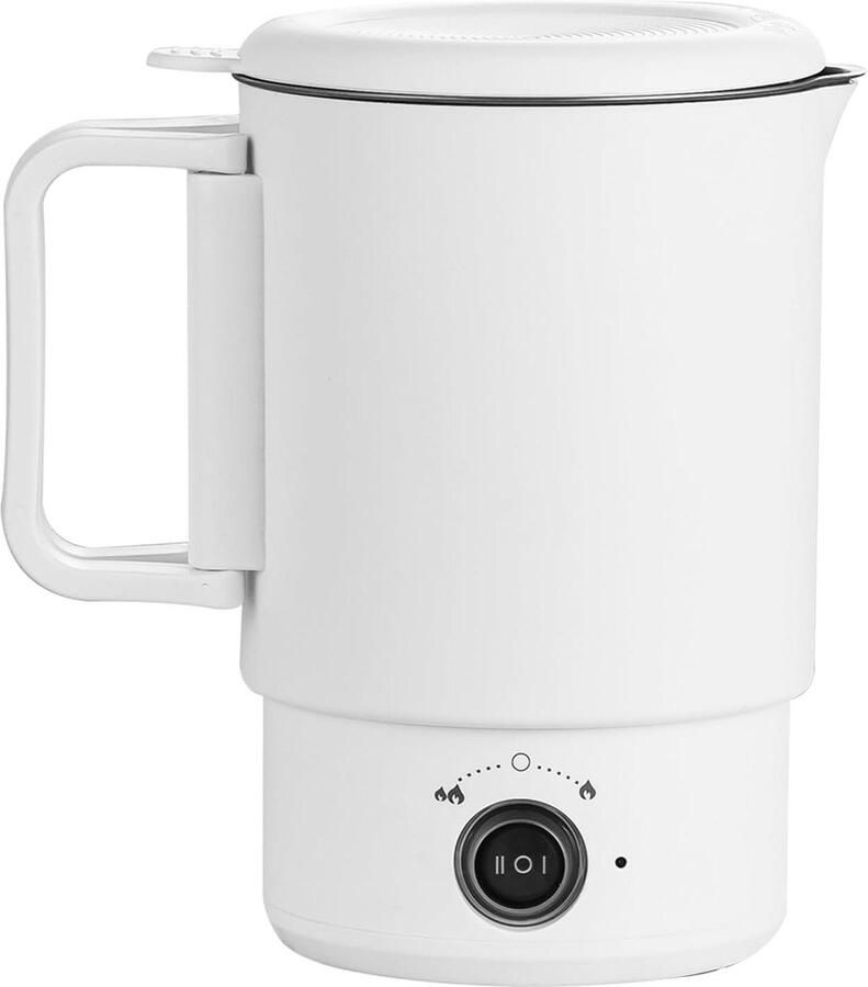 Draagbare Waterkoker Reis Waterkoker Snel Water Koken Twee Vermogensstanden 0.7 Liter Wit
