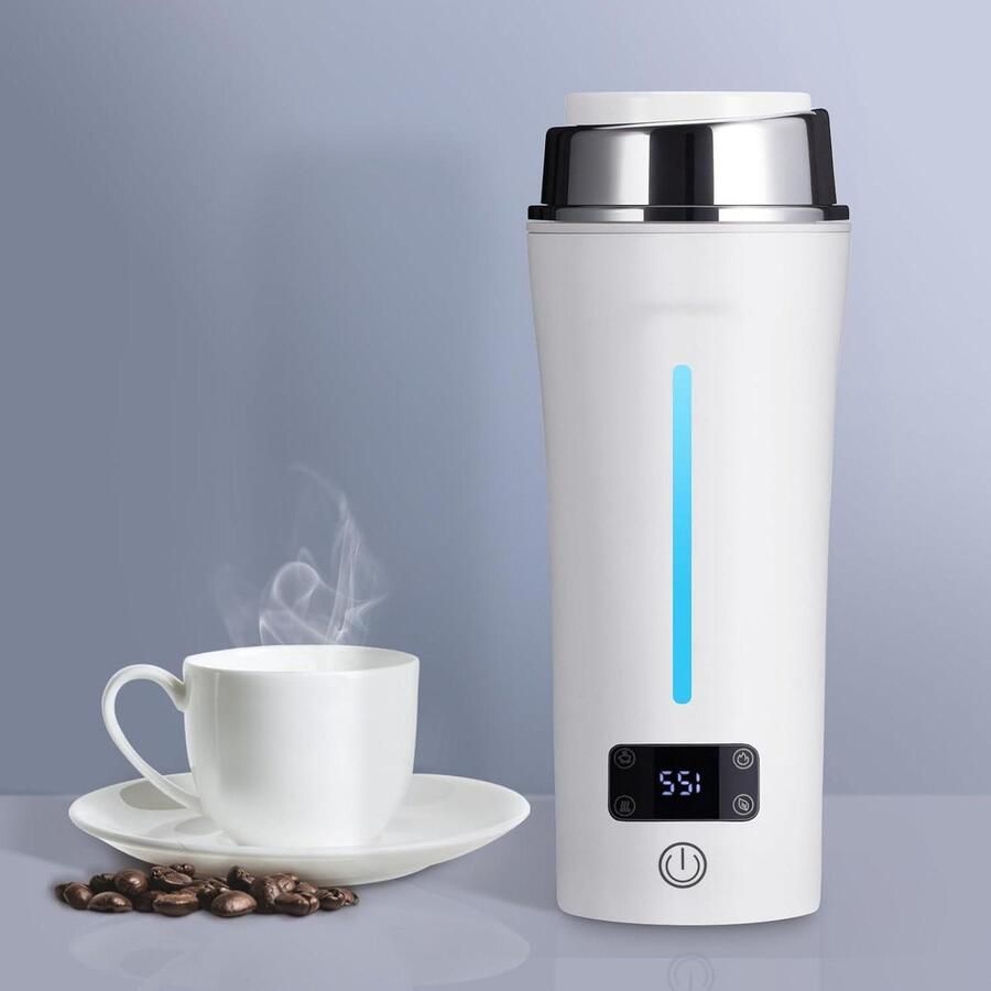 Draagbare Waterkoker Reis Waterkoker Wereldwijd Gebruik Instelbare Temperatuur 350 ml Wit