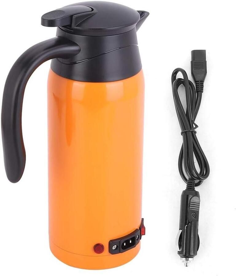 Auto Waterkoker Reisketel Mok Onderweg Dranken Bereiden Automatische Spanningsconversie 800ML Oranje