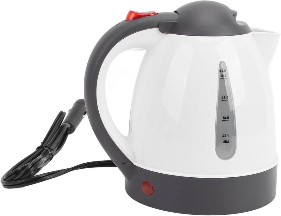 Elektrische Reiswaterkoker Waterkoker op Batterijen Onderweg Warm Water Automatische Uitschakeling 1000 Ml Capaciteit Zilver