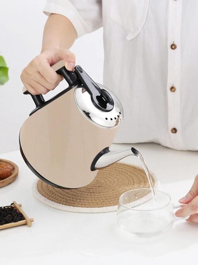 Draagbare Waterkoker Snelkookpan Koffie Zetten Dubbele Isolatie 220V Wit