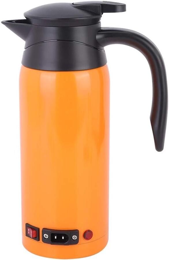Draagbare Waterkoker Thermosbeker Onderweg Koken Universele Spanning 800 ml Oranje