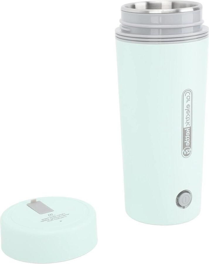 Draagbare Waterkoker Verwarmingsbeker Reis Warm Water Onderweg Anti-Droog Brand 350 Ml Lichtgroen