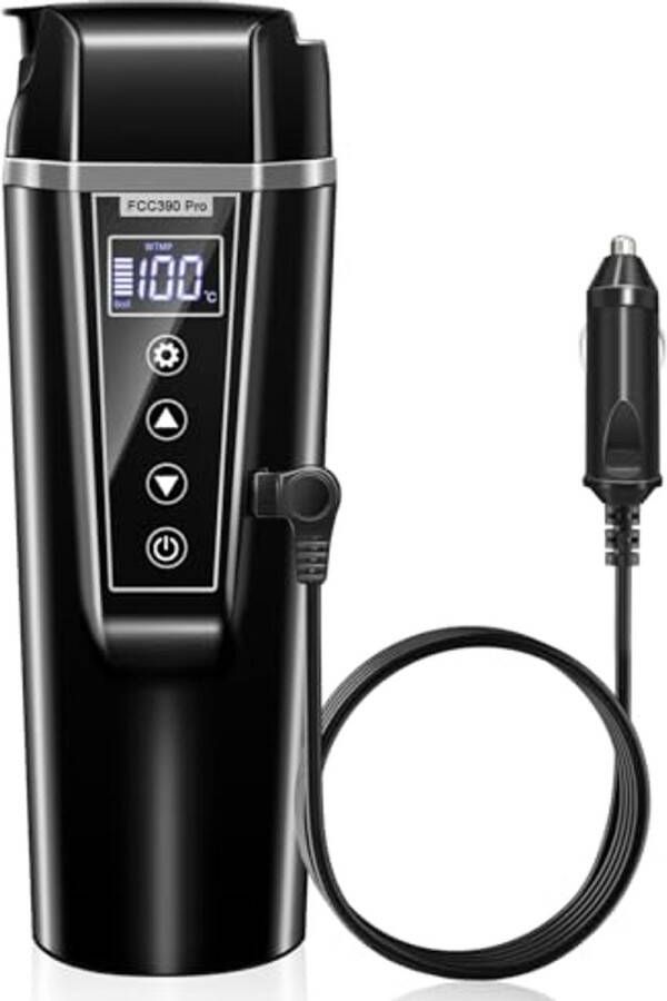 Draagbare Waterkoker voor Auto 12V 24V met Sigarettenaansteker Roestvrij Staal 450 ml