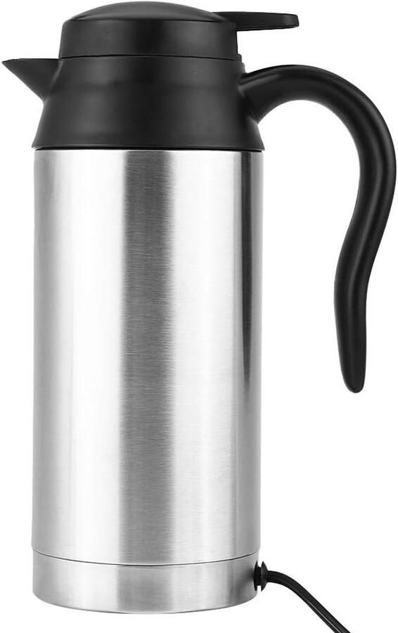 Draagbare Waterkoker voor Auto Rood 750 ml Roestvrij Staal met Afdichtdeksel Voor Koffie en Thee