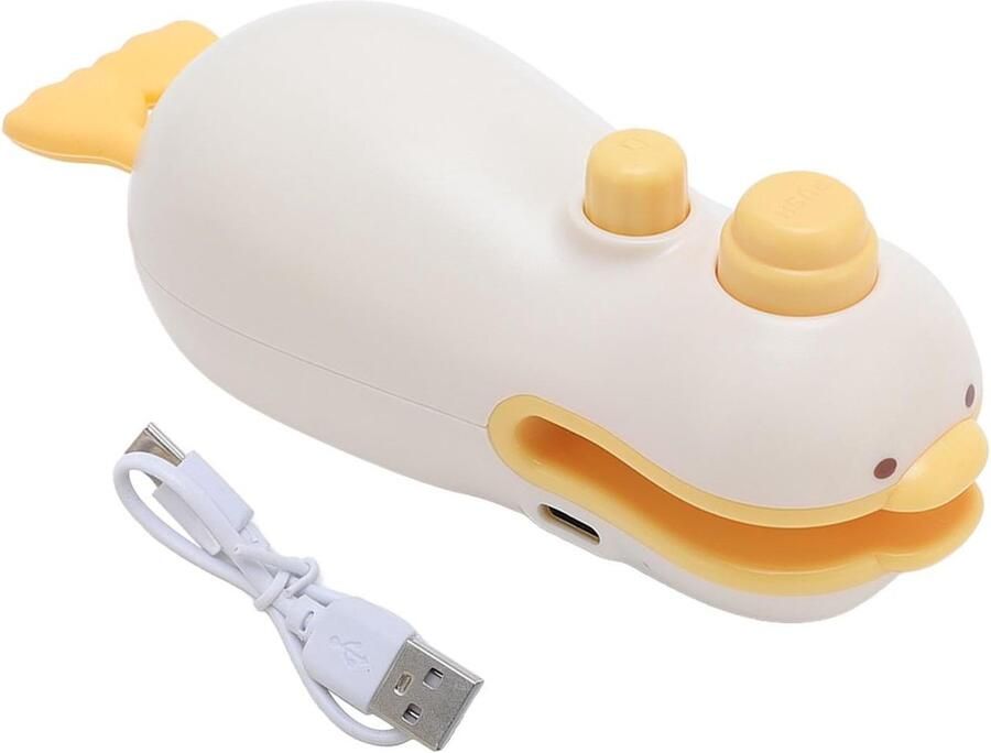 Draagbare Zakken Sealer Magnetisch Oplaadbaar Mini Sealapparaat Eend Vorm Snackverpakking Hersluiten Zakkenziener voor Snacks Inclusief USB Kabel Voorkom Voedselverspilling