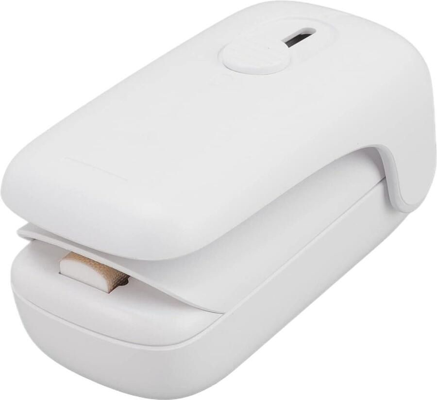 Draagbare Zakkensluiter Mini Sealer Plastic Sealer Voedsel Vers Houden Compact en Draagbaar 67 g Wit