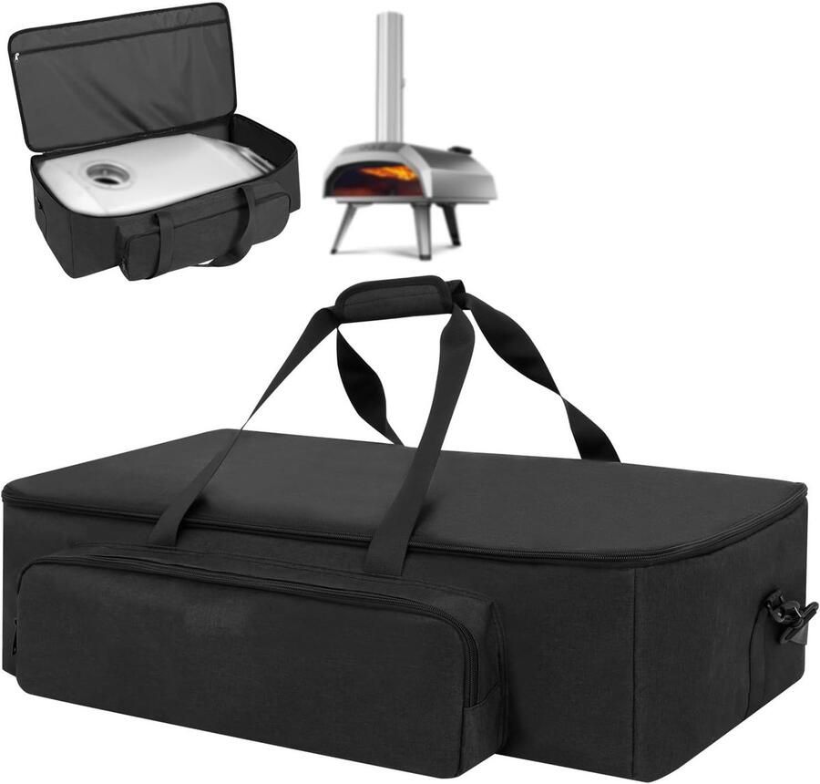 Draagtas Pizzaoven Ovencover Opbergtas Outdoor Koken Waterafstotend Robuust 77 x 42 x 15 cm Zwart - Foto 1