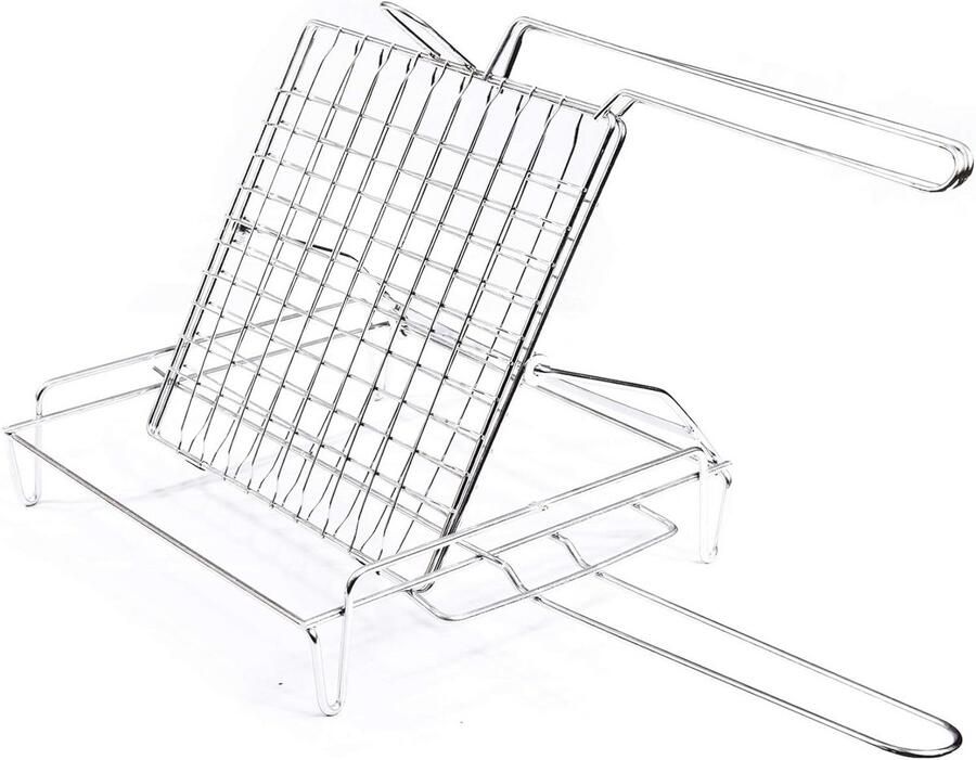 Draaibaar Grillrooster met Klapsysteem Staal 30 x 40 cm