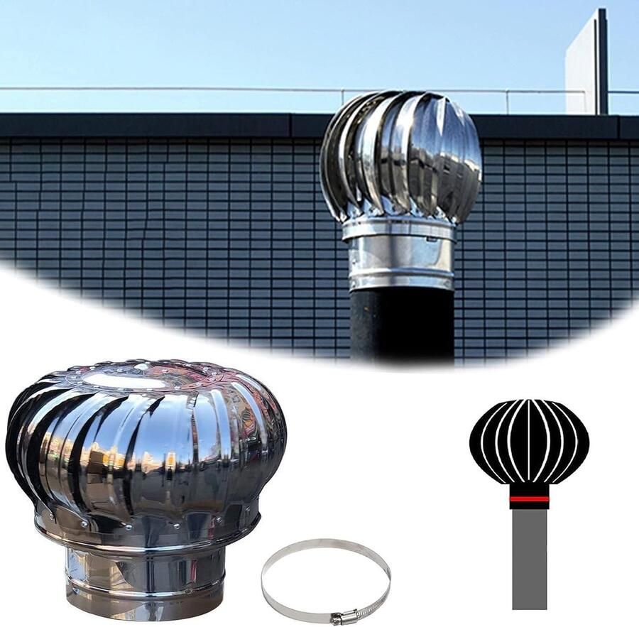 Draaibare Afzuigkap Ventilatie Deksel Luchtstroom Verbeteren Roestvrij Staal 100 mm Deksel Zilver