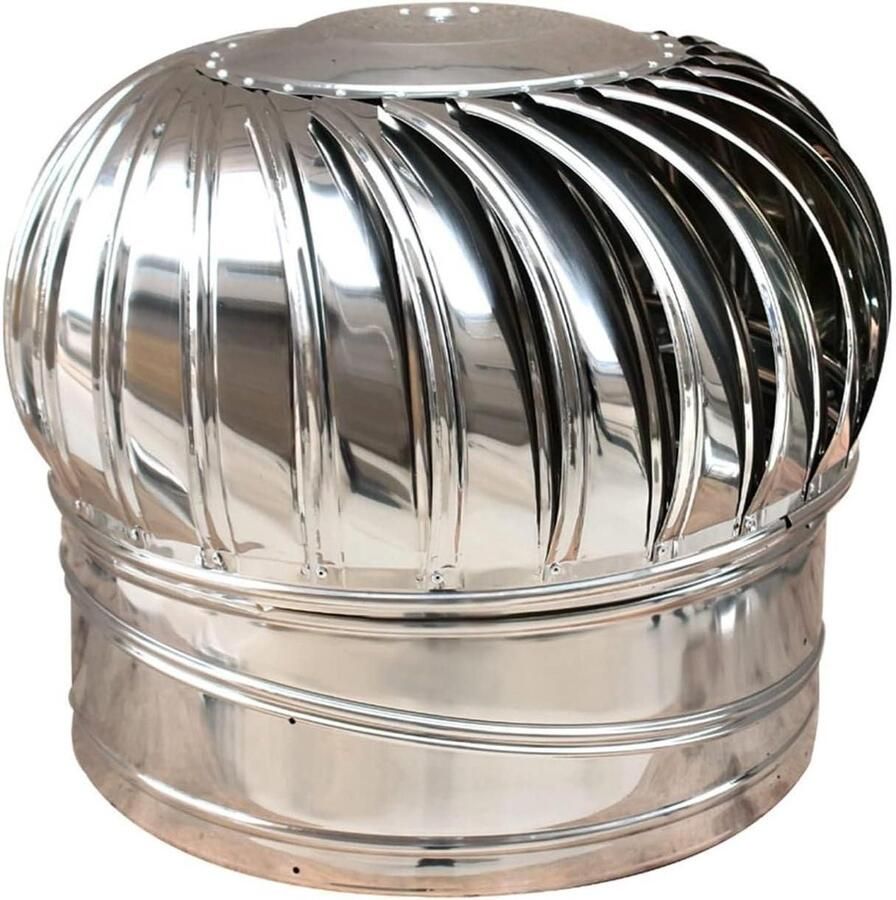 Draaibare Schoorsteenkap Ventilatiekap Roterend Schoorsteen Beschermen Roestvrij Staal 150mm Zilverkleurig