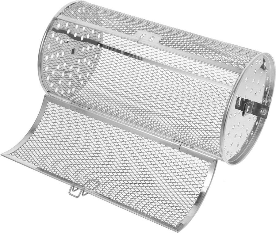 Draaiende Grill Kooi BBQ Mand Gelijkmatig Grillen 360 Graden Rotatie 23 x 12 x 12 cm