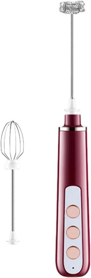 Drankschuimmixer Koffieopschuimer Romige Dranken Maken 3-traps Verstelbaar 5 x 5 x 11 cm Rood