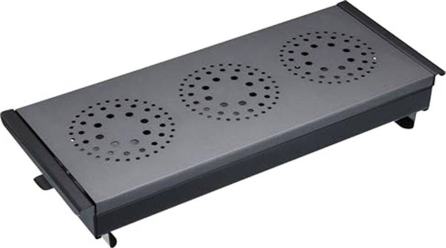 Driedubbele tafelmodel warmhoudplaat met theelichtjes van roestvrij staal compact en praktisch