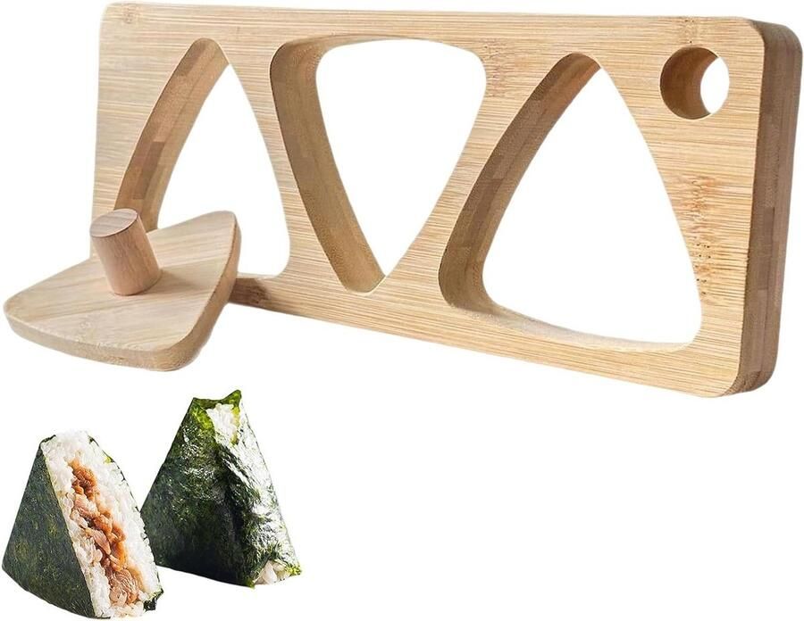 Driehoekige Rijstvorm Sushi Pers Onigiri Vorm Rijstballen Maken Natuurlijk Hout 6 Gaten 3 Gaten Houtkleur