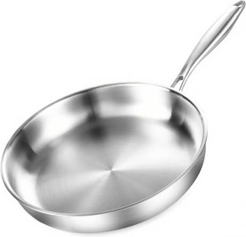 Drielaagse Roestvrijstalen Braadpan 20 cm Energiezuinige Inductiepan voor Steak en Eieren