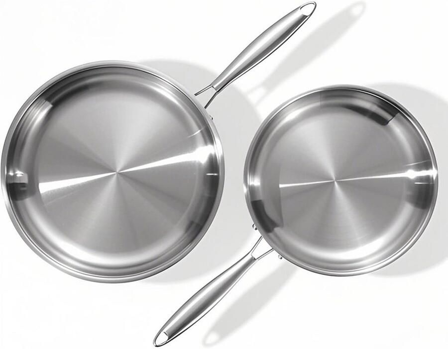 Drielaagse Roestvrijstalen Braadpan 20 cm Energiezuinige Inductiepan voor Steak en Eieren - Foto 2