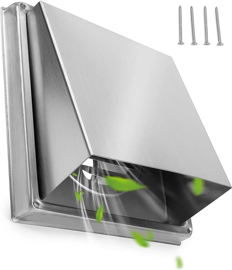 Droger Ventilatie Kap Externe Afzuigkap Muur Ventilatie Roestvrij staal 4 Inch Diameter Zilver