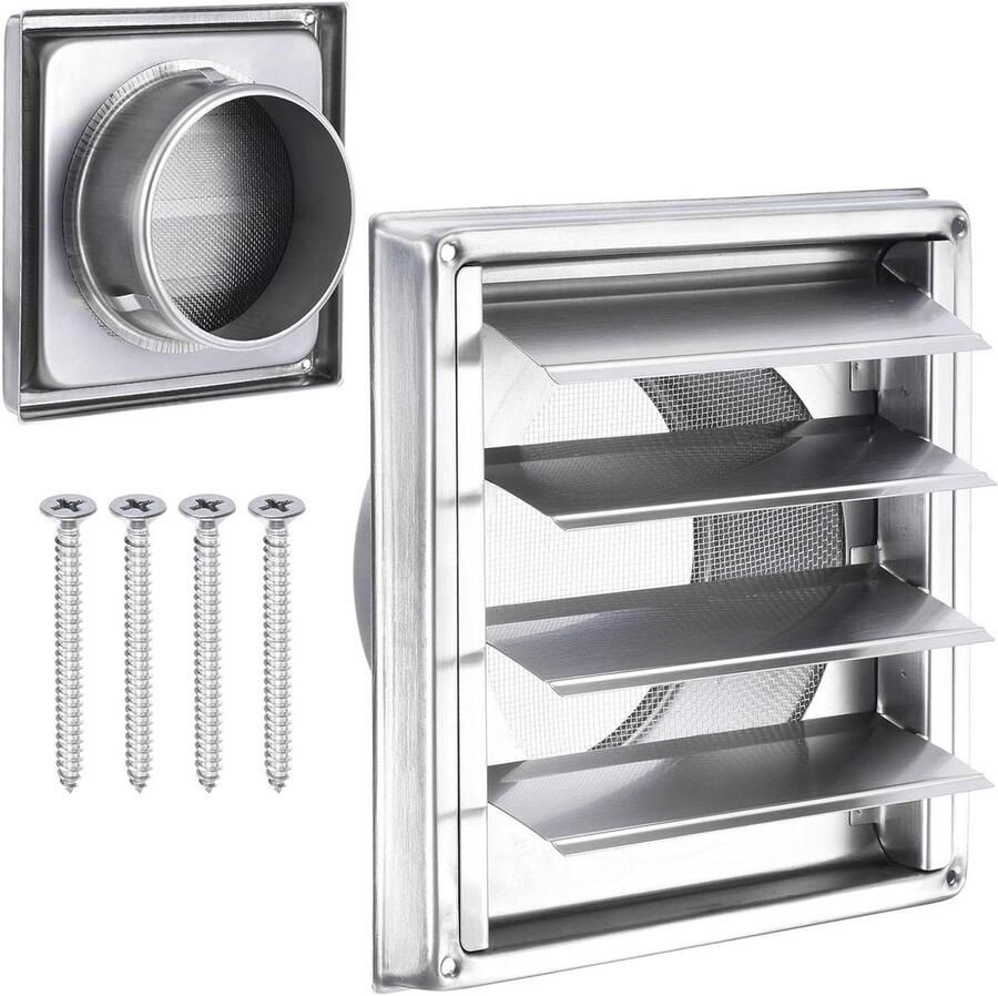 Droger Ventilatiekap Afzuigkap Buitenmuur Droger Ontluchting Roestvrij Staal 5 inch Zilver