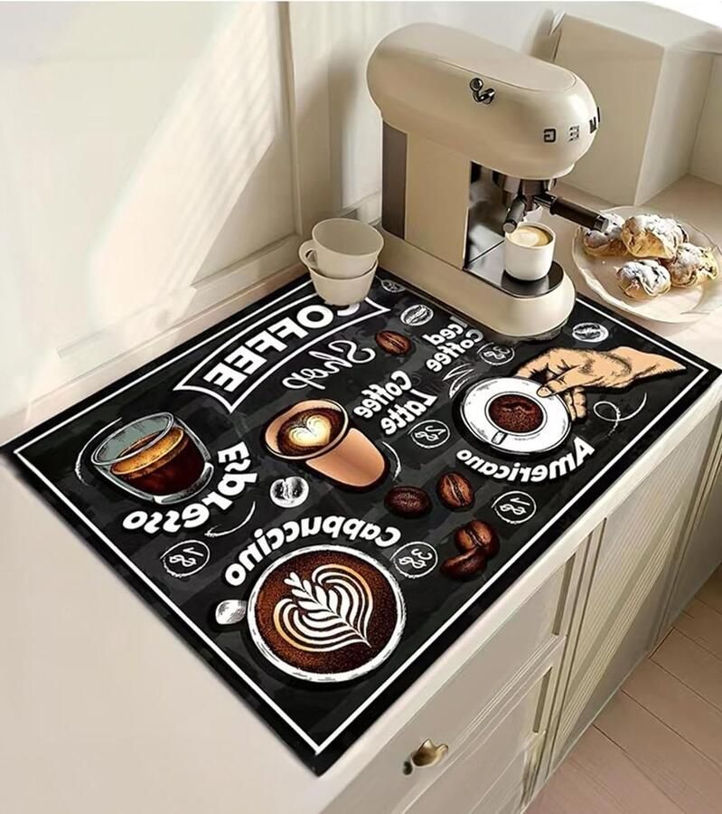 Droogmat voor Koffiezetapparaat Sneldrogend Ideaal voor Keuken en Kantoor Vlekbestendig en Absorberend