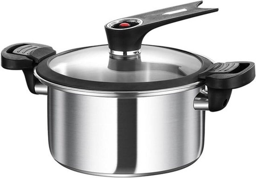 Druk Slow Cooker Multicooker Pan Snel Koken Antiaanbaklaag 3.5 Liter Zilver Zwart