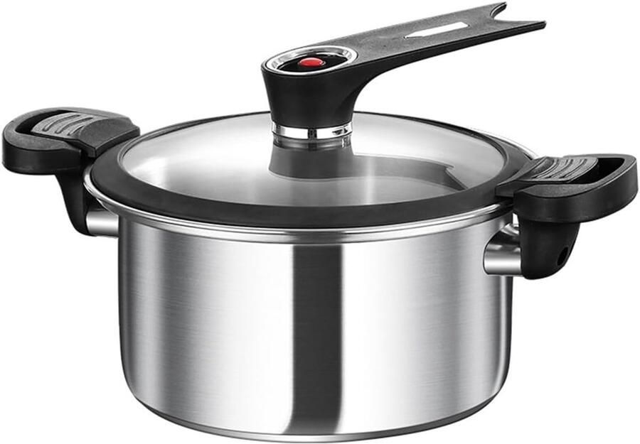 Druk Slow Cooker Stoofpot Pan Snel Koken Antiaanbaklaag 3.5 Liter Zilver Zwart