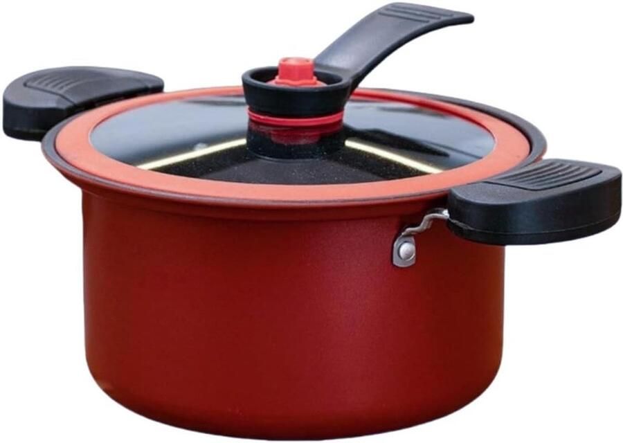Druk Slowcooker Stoofpan Kookpot Snelle Maaltijden Antiaanbaklaag 3.5L Zilverachtig Rood