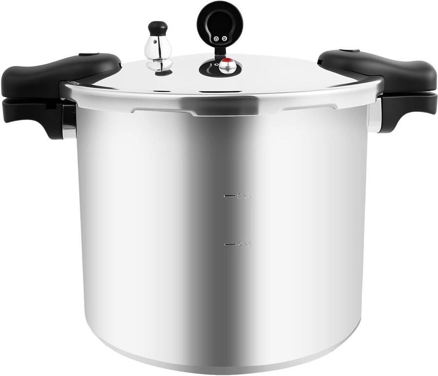 Druk Stoofpan Conserveerpan Voedsel Preserveren Met Drukmeter 22 Liter Zilver
