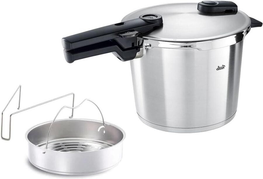 Drukpan met Inzet Snelkookpan Stoofpan Maaltijden Bereiden Zelfnivellerend 3.5 L 22 cm Roestvrij Staal