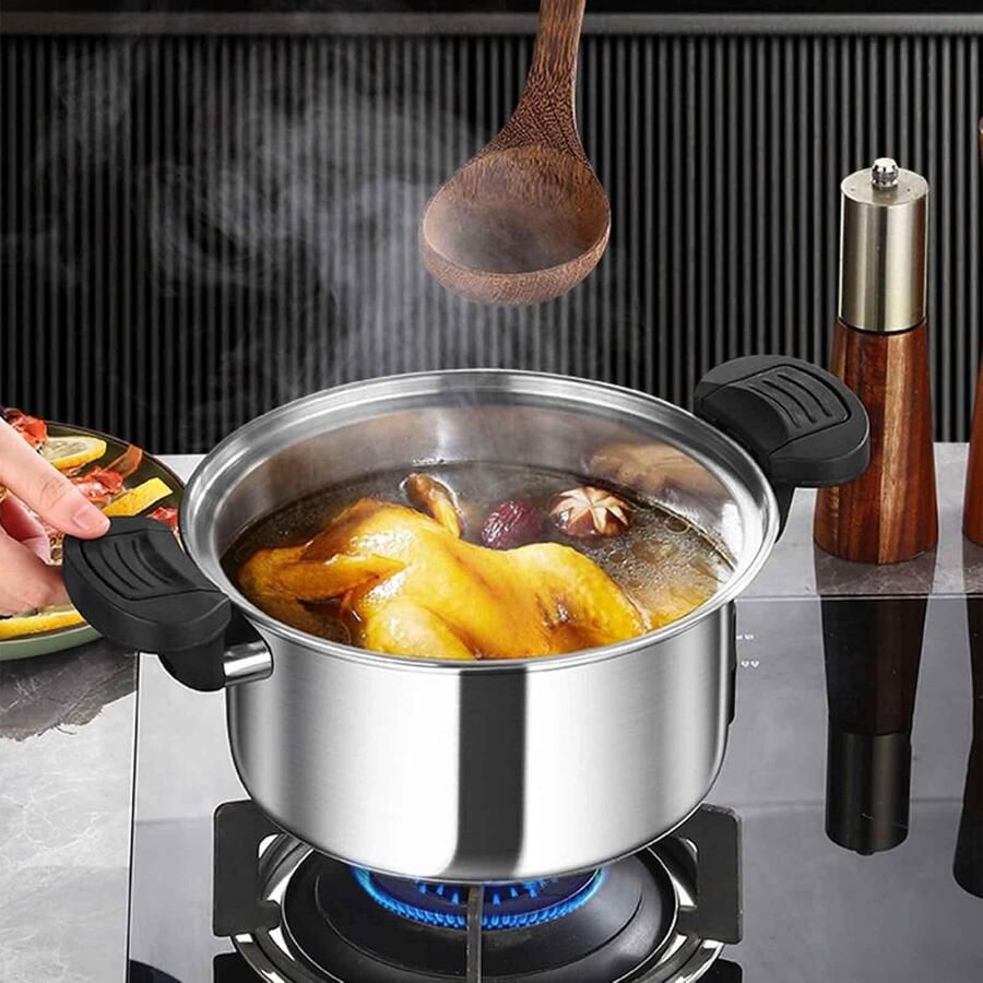 Drukpan RVS Snelkookpan Keukenpan Snel Koken Microdruk Technologie 3.5L of 5L Zilverkleurig