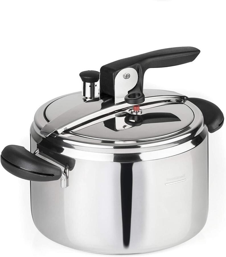 Drukpan RVS Snelkookpan Koken Maaltijden Bereiden Veiligheidsventiel 5 liter Zilver Zwart