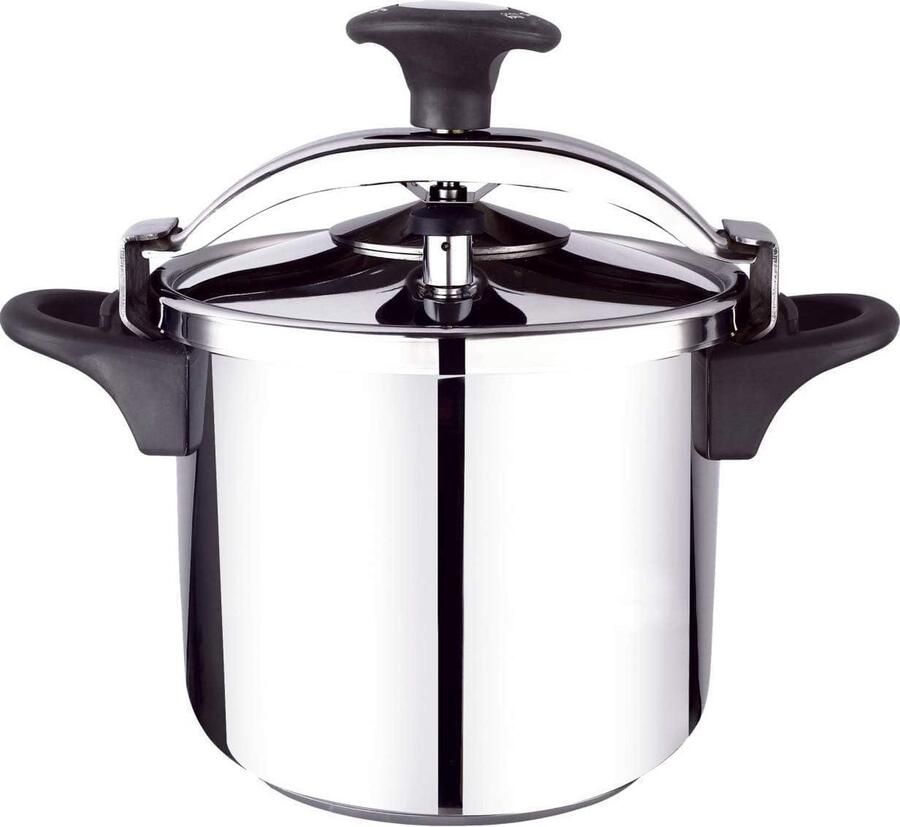 Drukpan RVS Snelkookpan Kookpan Snel Koken Veiligheidsventiel 8 Liter Metallic