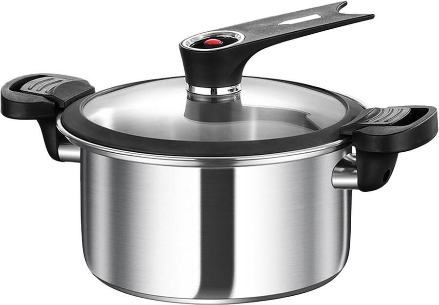 Drukpan RVS Snelkookpan Stoofpan Maaltijden Bereiden Dubbele Drukregeling 3.5 Liter Zilverkleurig
