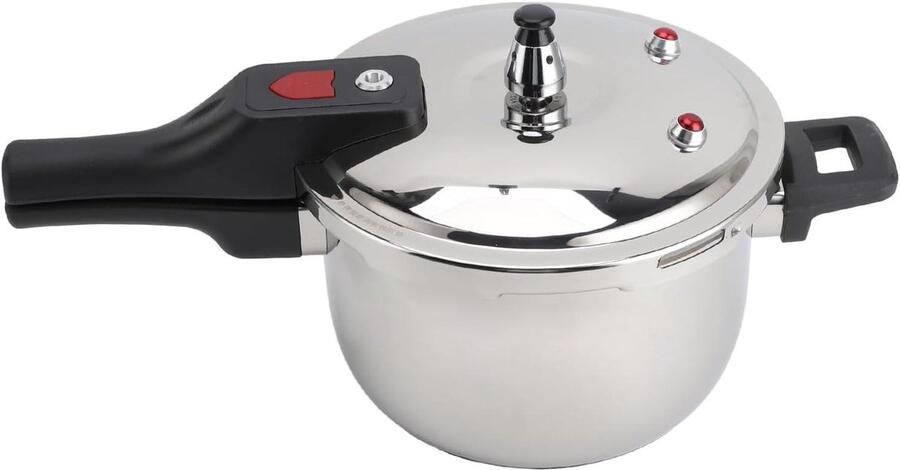 Drukpan RVS Snelkookpan Stoofpan Snel Koken Anti-verstoppingsdeksel 4 Liter Zilverkleurig