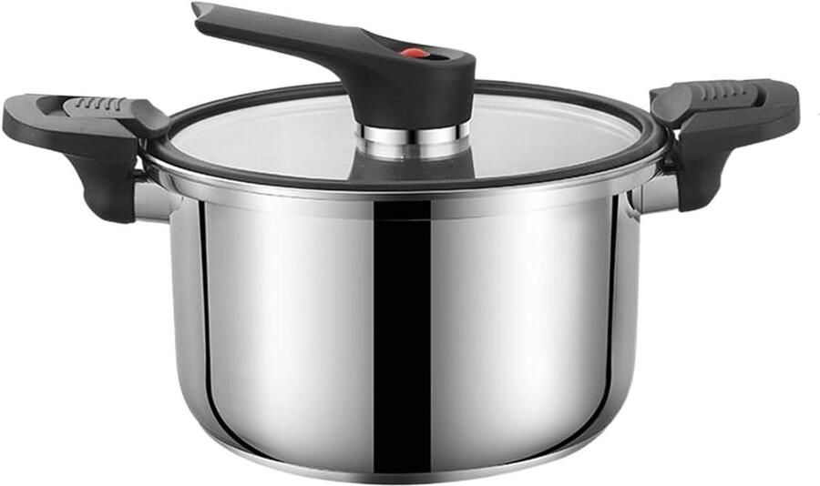 Drukpan RVS Snelkookpan Stoofpan Snel Maaltijden Bereiden Voedselveilig 304 Staal 20cm of 24cm Zilver