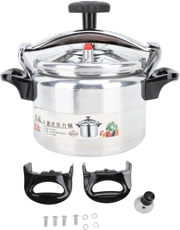 Drukpan Snelkookpan Aluminium Pan Grote Maaltijden Bereiden Versterkt Aluminium 9L Zilver