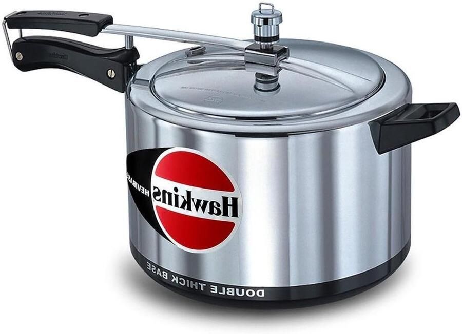 Drukpan Snelkookpan Aluminium Sneller Koken Dubbele Dikke Bodem 8 liter Zilver