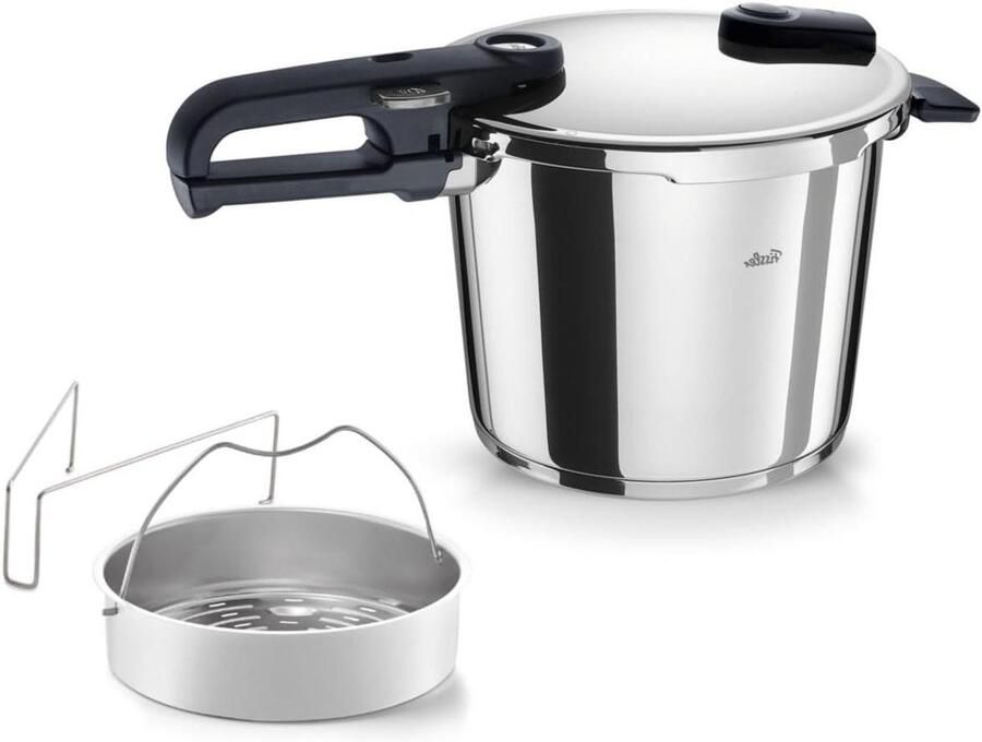 Drukpan Snelkookpan Kookpan Gezond Koken Roestvrij Staal 6 Liter Zilverkleurig