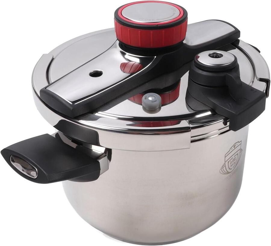 Drukpan Snelkookpan Snel Koken Dubbele Veiligheidsbeveiliging 6 Liter Zilverkleurig
