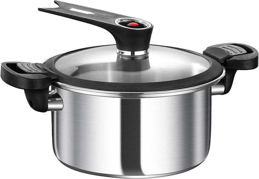 Snelkookpan Vispan Drukpan Snel Maaltijden Bereiden 5-laags Stalen Bodem 3.5L of 5L Zilver