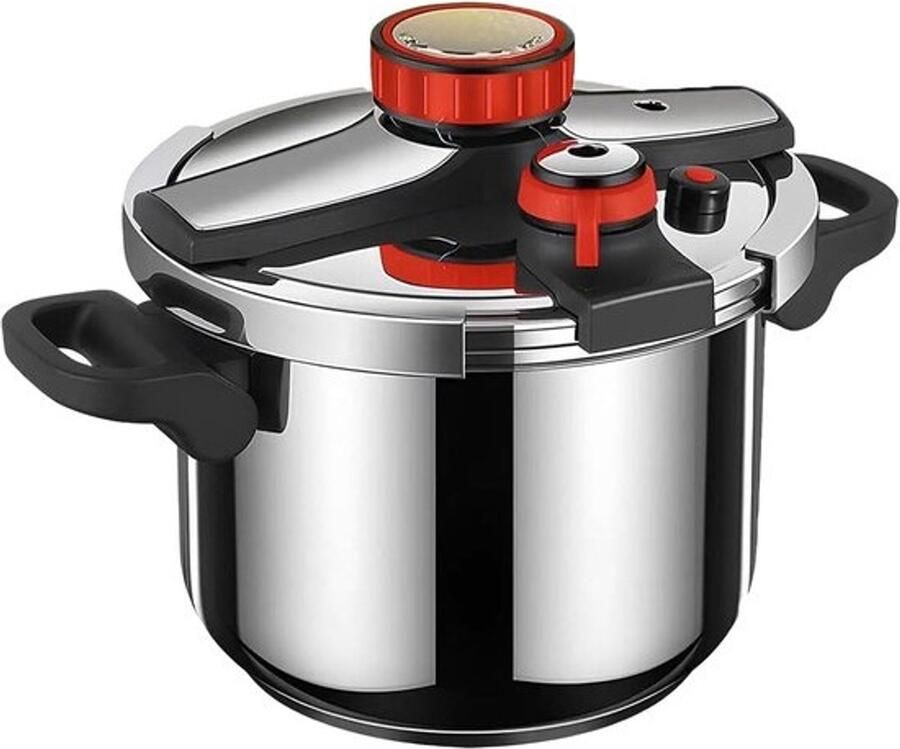 Druppelfles RVS Snelkookpan Inductie Snel Koken 9 Veiligheidssystemen 10 Liter Zilverkleurig