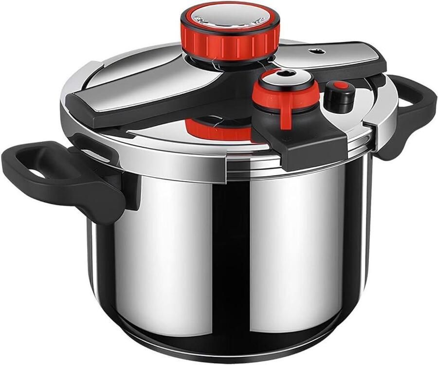 Druppelfles RVS Snelkookpan Inductie Snel Koken 9 Veiligheidssystemen 10 Liter Zilverkleurig