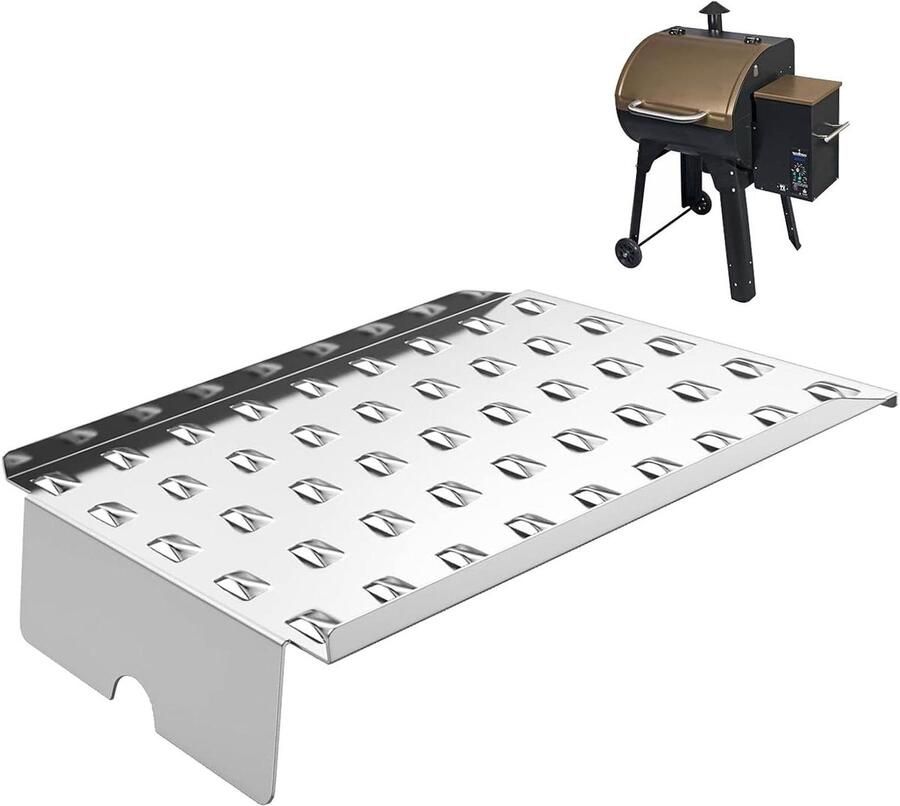 Druppelpan Warmteschot Lekbak Diffuser Grill Onderhoud Roestvrij Staal 53x41x8 cm Zilver
