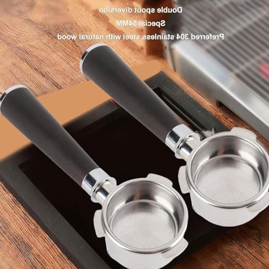 Duurzame 54mm RVS Dual Spout Porta Filter met Drie Oren voor Koffiemachines Vervangbaar en Geschikt voor Thuis en Kantoor