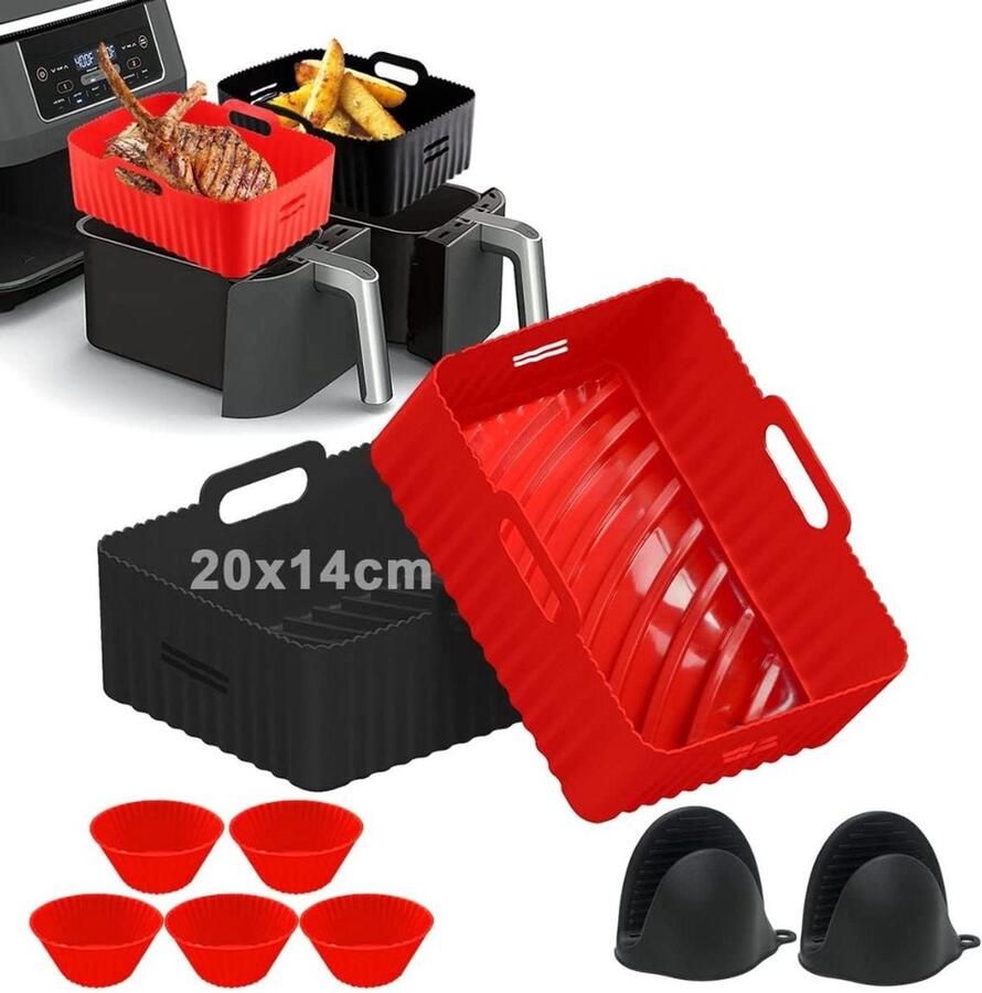 Dual Zone siliconen vorm voor heteluchtfriteuse rechthoekige bakvorm 20 x 14 cm Foodi AF300EU airfryer-accessoires