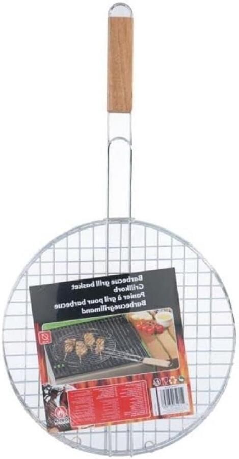 Dubbel Grillrooster Grillplaat Rond Barbecue Accessoire Dubbele Grill 30 cm Zilver