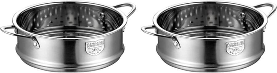 Dubbel Stoomrek Keuken Accessoire Gezond Koken Verdikt Roestvrij Staal 16 cm Diameter Zilverkleurig