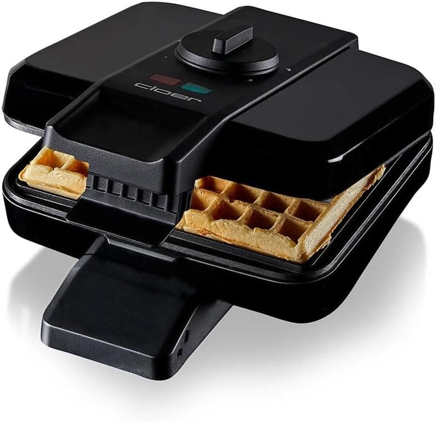 Dubbel Wafelijzer Belgische Wafels Snelle Ontbijtjes PFAS-vrije Laag 2 Wafels Tegelijk Zwart